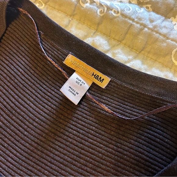 H&M Deep Burgundy Long Button Up Cardigan with Tie - Picture 4 of 6